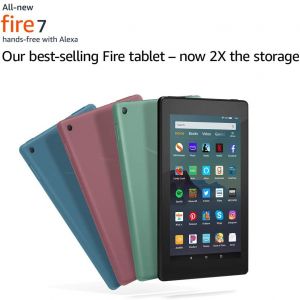 מתנות לכולם :ילד אישה גבר צעצועים וגימיקים All-New Fire 7 Tablet (7" display, 16 GB) - Black