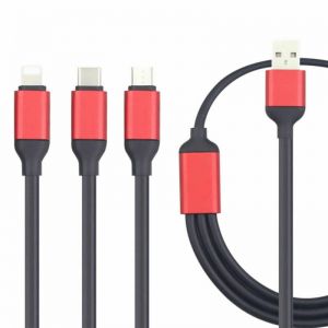 New Charging Cable 3 in1 Micro USB/Type C/iphone IOS Multi-Function Charger cord